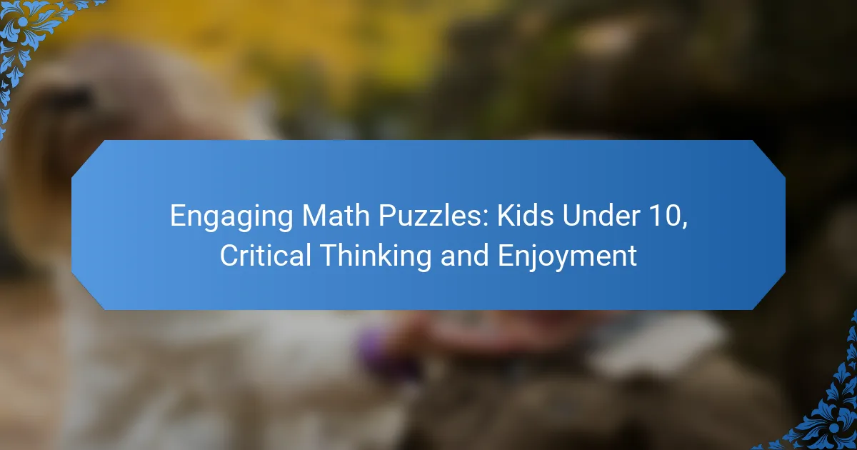 Engaging Math Puzzles: Kids Under 10, Critical Thinking and Enjoyment