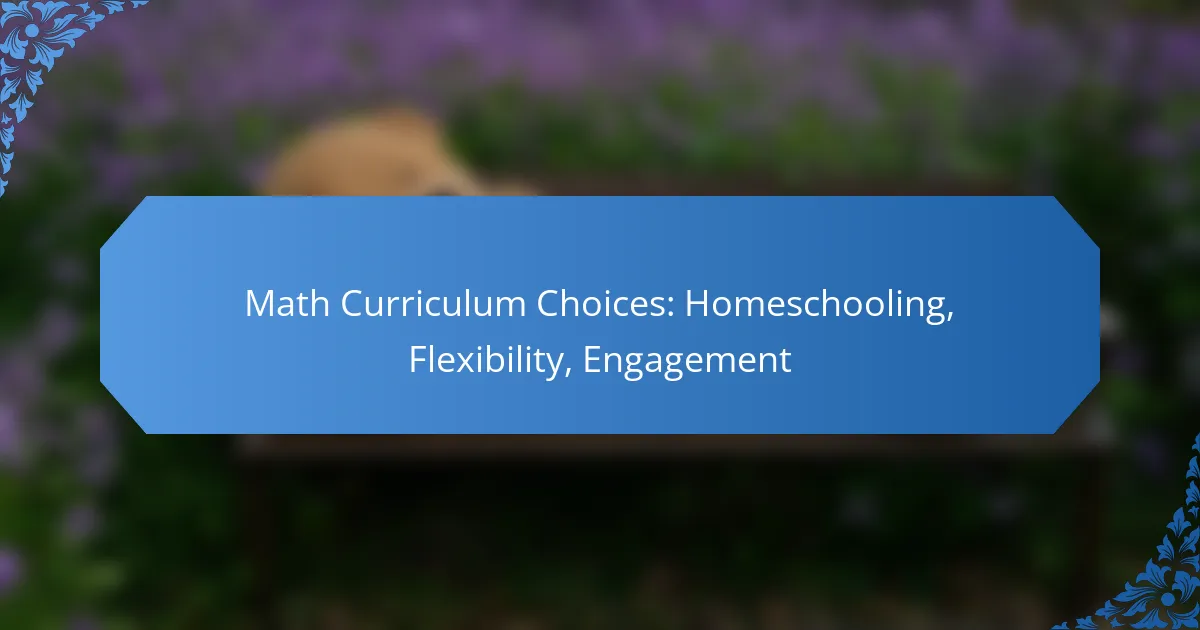 Math Curriculum Choices: Homeschooling, Flexibility, Engagement