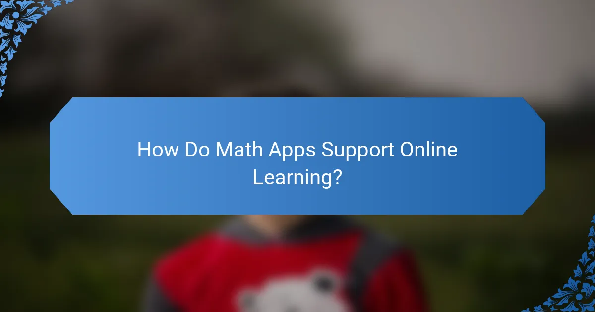 How Do Math Apps Support Online Learning?