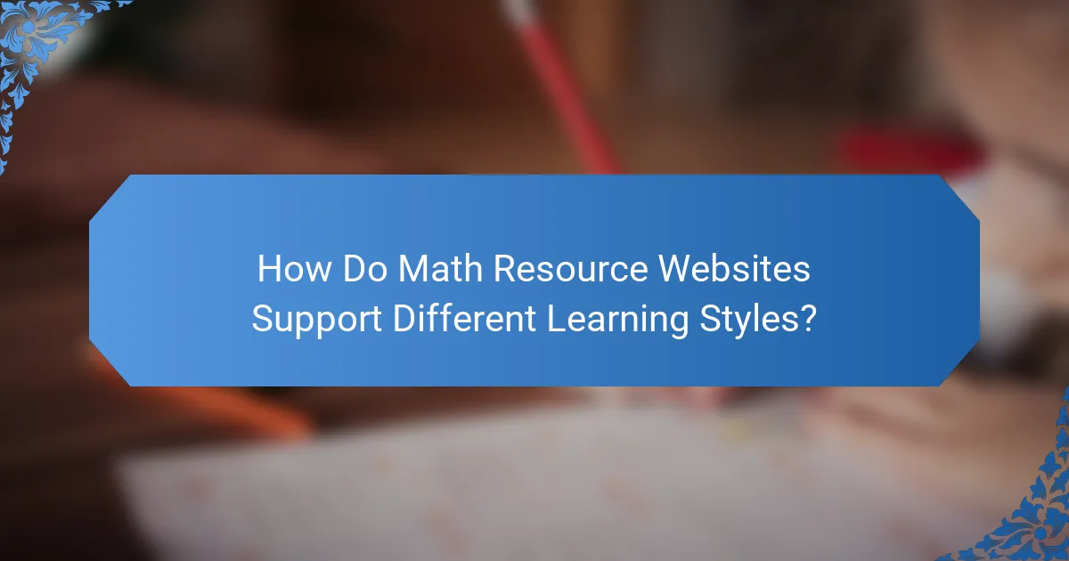 How Do Math Resource Websites Support Different Learning Styles?