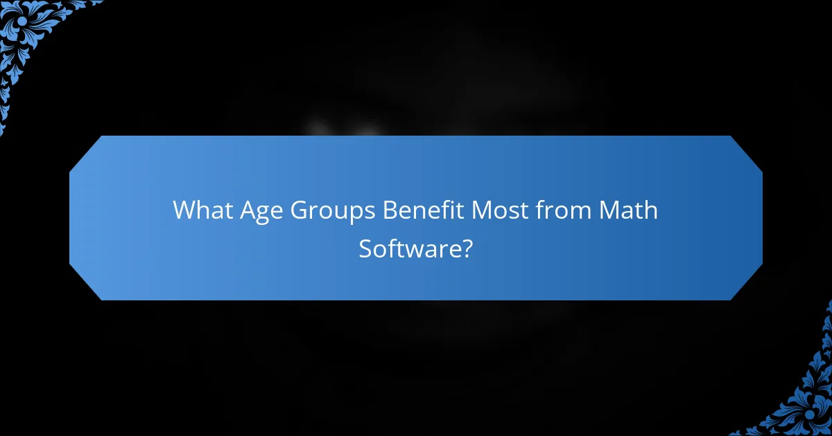 What Age Groups Benefit Most from Math Software?