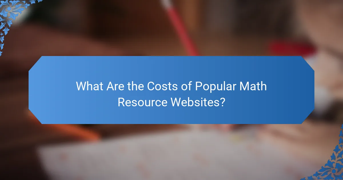 What Are the Costs of Popular Math Resource Websites?