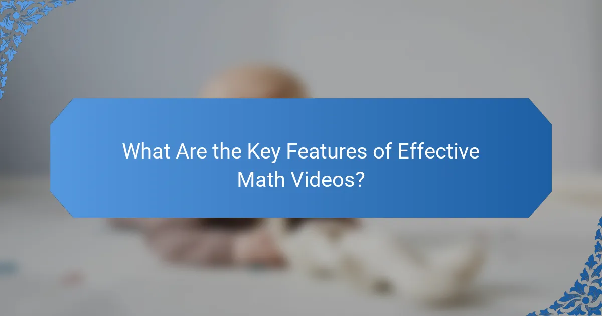 What Are the Key Features of Effective Math Videos?